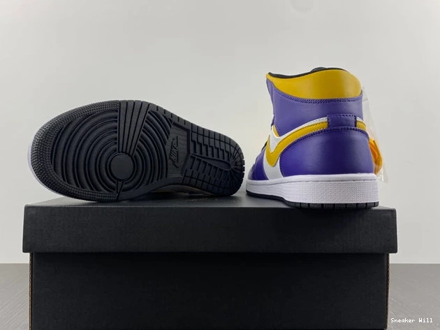 435 Jordan 1 Lakers 8617 Mid DQ8426- Fashionable 0531